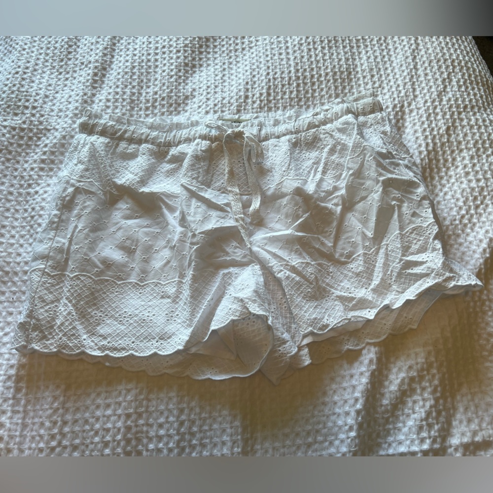 White eyelet shorts
